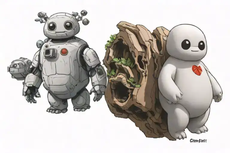 Baby Baymax Beside Baby Groot