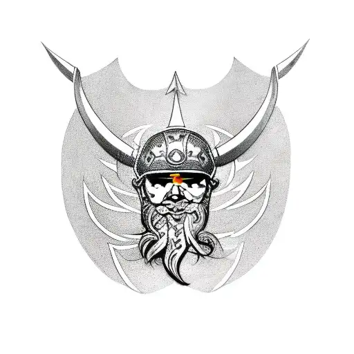 Viking With Weed Leaf And Eagle