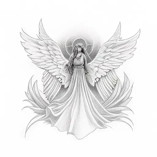 Angel Flying And Carrying A Person