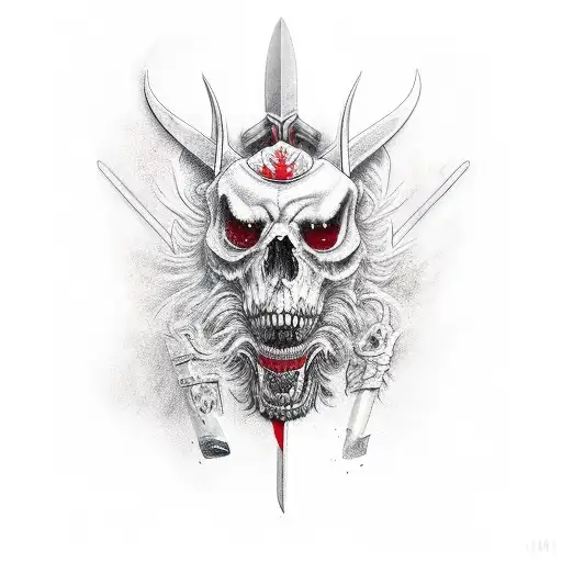 Wounded Geishia With Sword