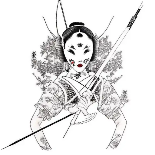 Geisha With Bow And Arrow