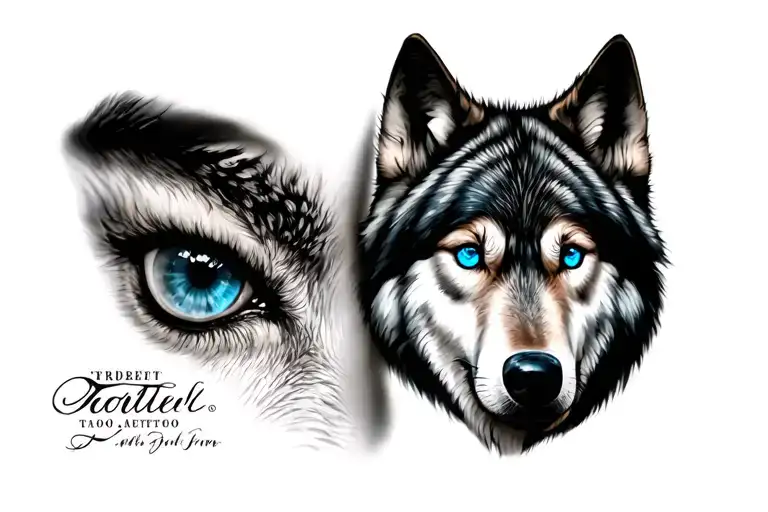 Blue Wolf Eyes Sleeve