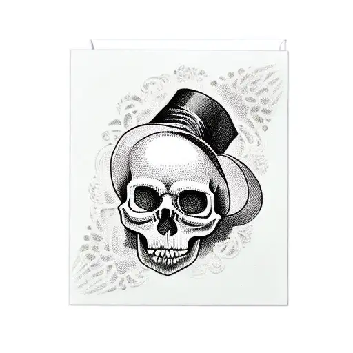 Skull Top Hat Cards Cigar