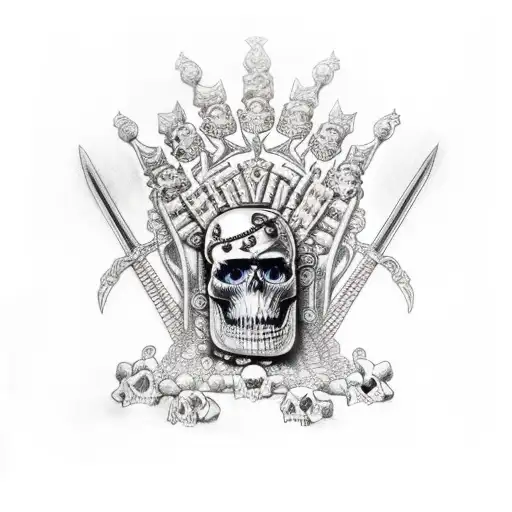 Throne With Skulls And Sword
