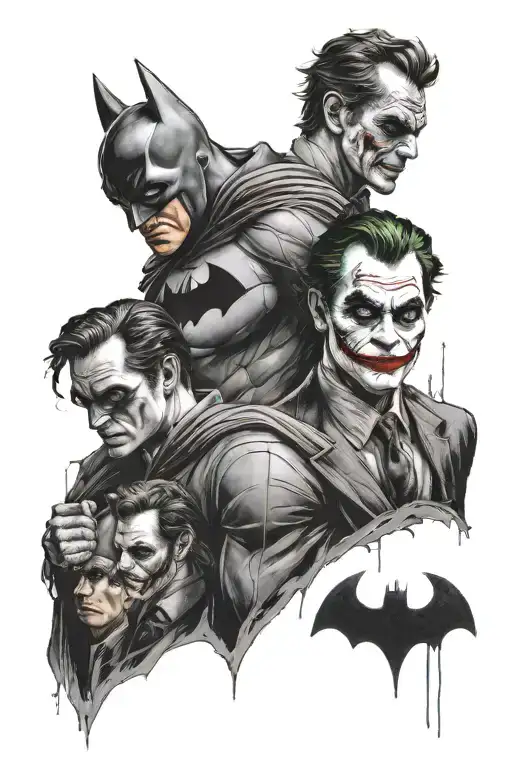 Batman And Bruce Wayne And Joker