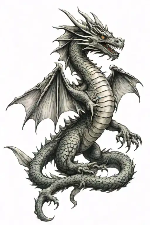 Traditional Dragon Flying Down Arm