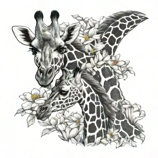 Giraffe Family July Birth Flowers