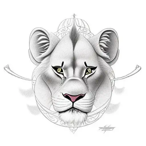 A Realistic Portrayal Of Simba From The Lion King Flying On A Magic Carpet In The Sky