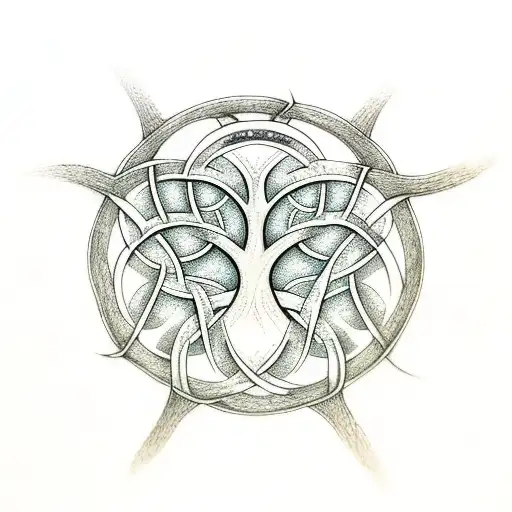 Tree Of Life With Triquetra