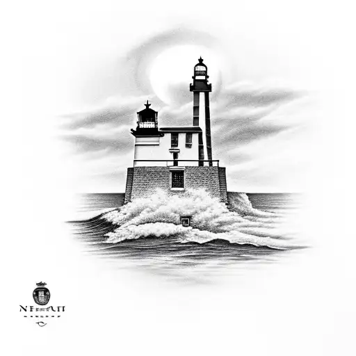 Lighthouse With Harbor