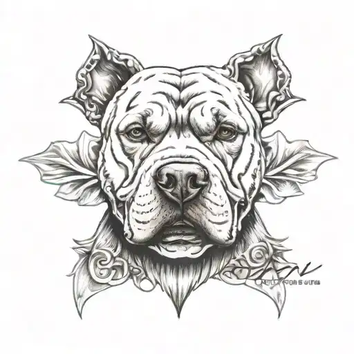 Pitbull Crown And Banner Ribbon Across