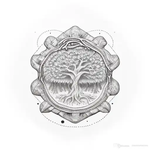 Hollow Tree With Family Names Inside