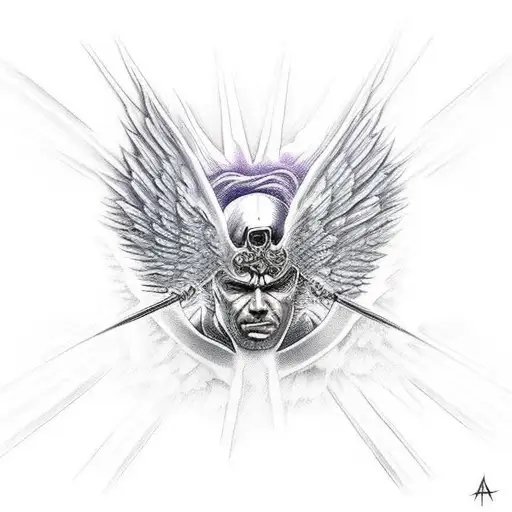 Arc Angel Michael Fighting A Horde Of Demons