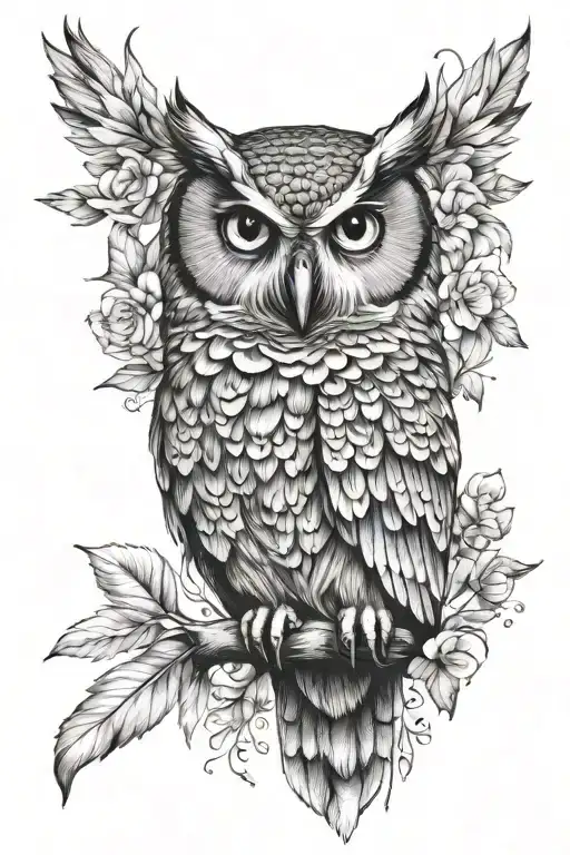 Sleeve Tattoo Featuring An Owl