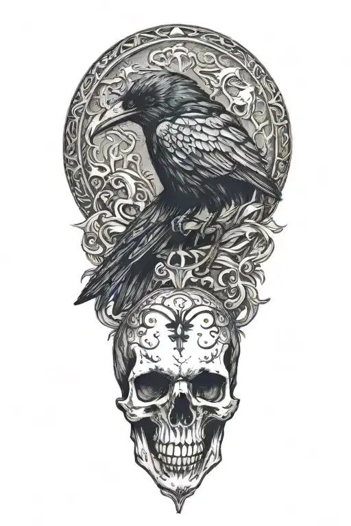 Morrigan With Crow Skull