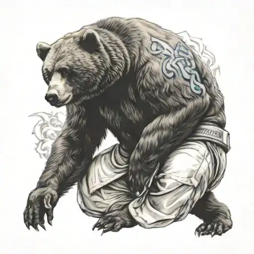 Bear Doing Jiu Jitsu In Gi