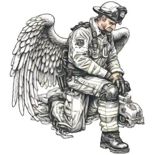 Paramedic Angel Knight Kneeling