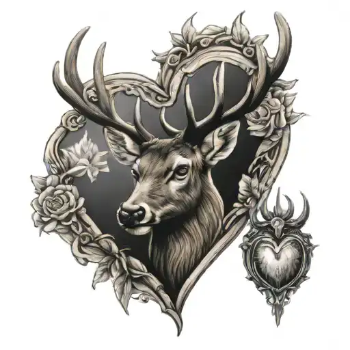 Deer And Sacred Heart