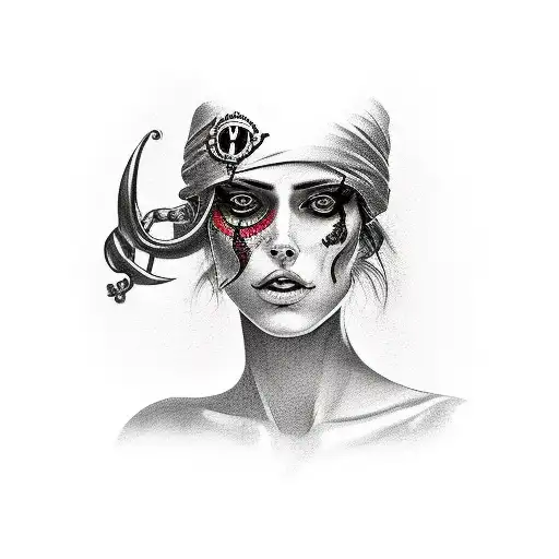 A Woman As A Pirate With Alcohol