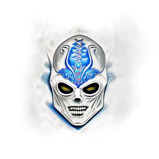 Scary Mask With Blue