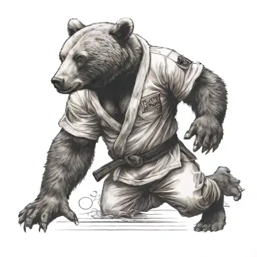 Bear Doing Jiu Jitsu In Gi