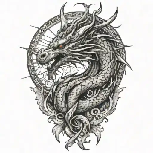 Sun Dragon Arrows Crossed