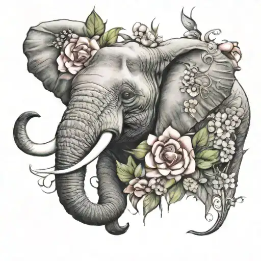 Elephant Head Flowers Surrounding