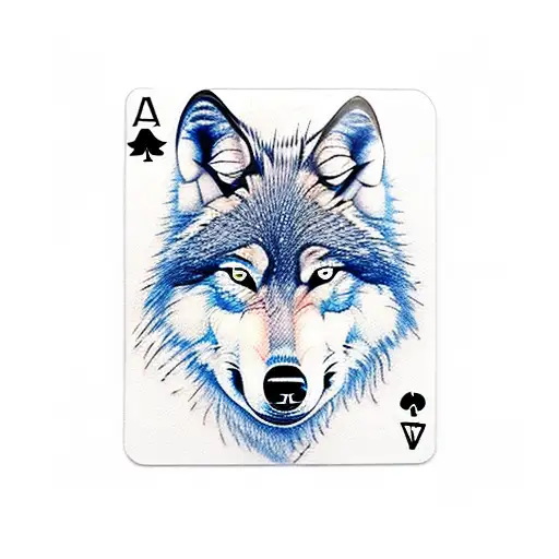 Wolf With Four Aces Cards