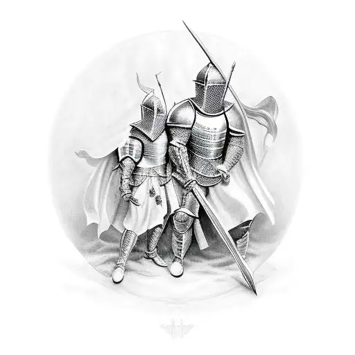 Knight With Son And Daughter Symbolism