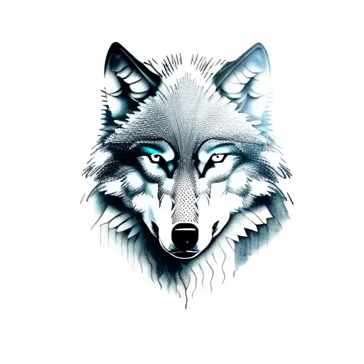 Wolf Wearing A Samurai's Helmet