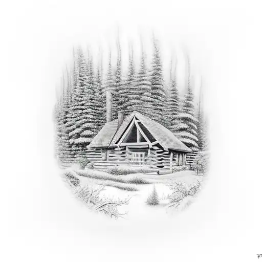 Cabin In Forest