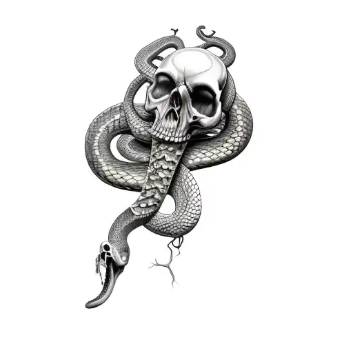 A Snake With A Skull