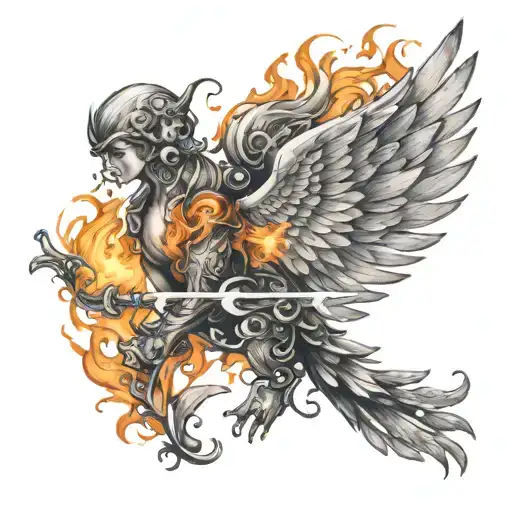 Sagittarius Flame Like Wings