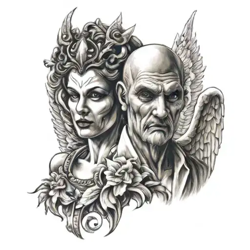 Angel And A Devil 2 Face Morphing