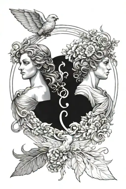 Create A Tattoo Idea For Gemini With Greek Mythology Good Vs Evil
