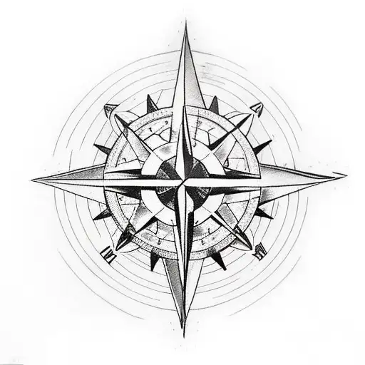 Combine A Motorcycle Wheel With A Compass Rose For A Unique Navigation-themed