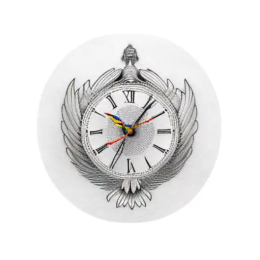 Flying Eagle With Clock