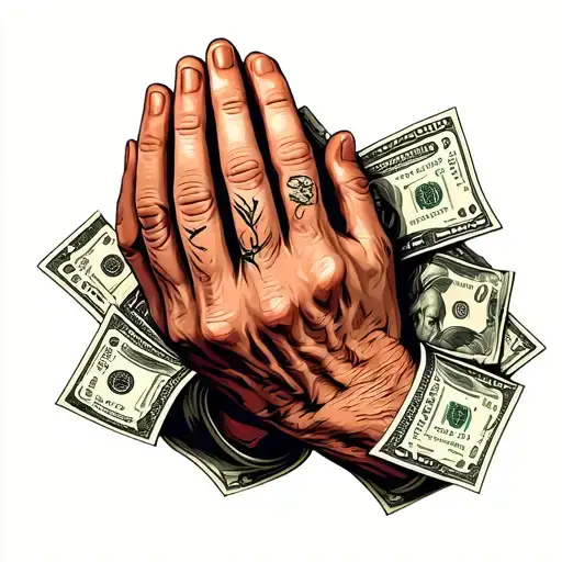 Praying Hands With Money