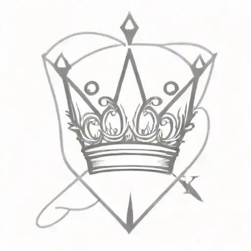Imagine A Minimalist Tattoo Design Combining The Letter K And A Crown In A Creative Way