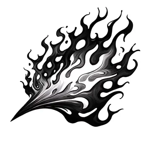 Black And White Flames Bottom Right Forarm Half Sleeve Realism