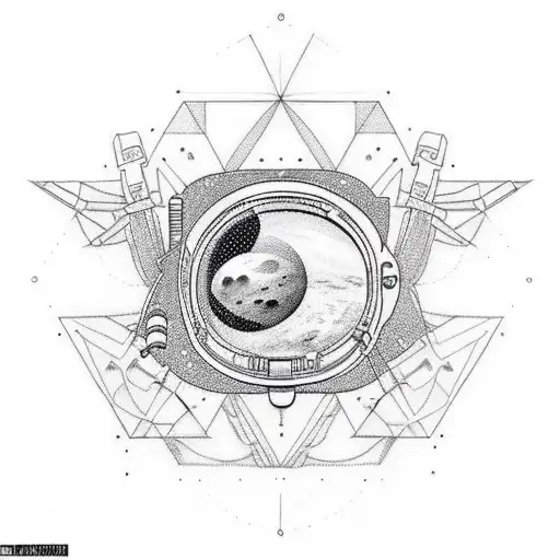 Space With Astronaut And Geometic