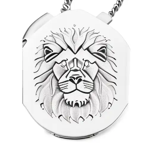 Lion Head Pocket Watch Below Head With Rose's Below