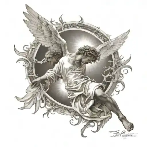 Angel Falling From The Sky Reaching For The Sun