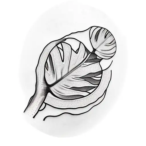 Monstera Plant On Forehand It's Root Spreads On The Wrist