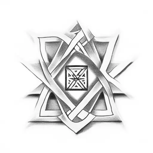 Cross On A Hill With Star Of David In Background