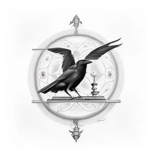 Crow On An Hourglass