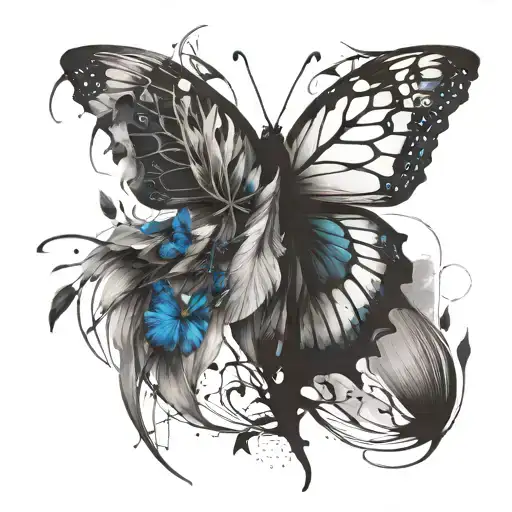 An Abstract Representation Of Learning And Growth With Butterfly Wings