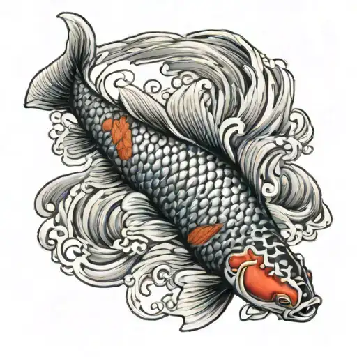Japanese Koi Fish Transforming Into A Marine Corps Eagle