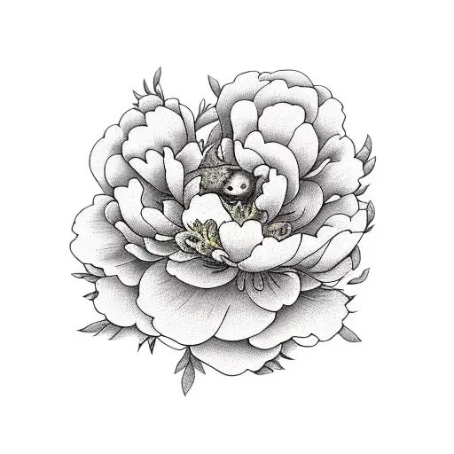 Book With Peony And Poppy