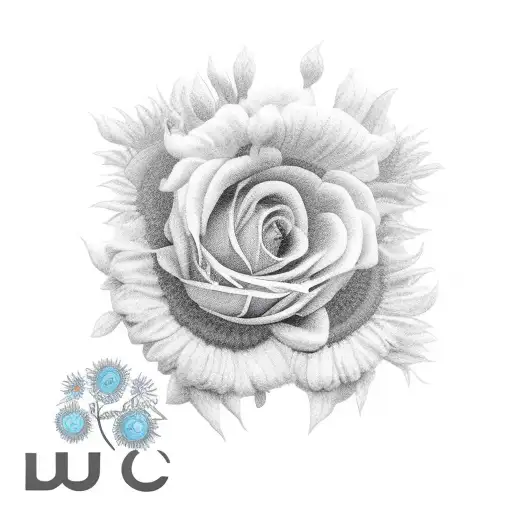 Elephant Face Soundounder With Sunflowers And Rosess